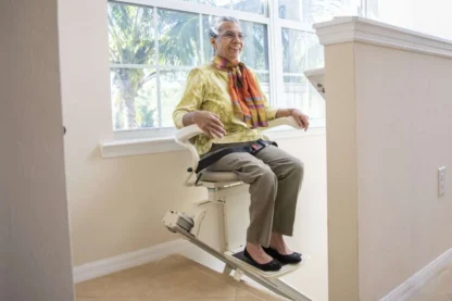 Straight Stairlift User on SL300